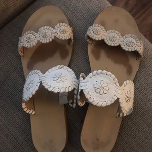 Jack Roger Beige & White Lauren Sandals